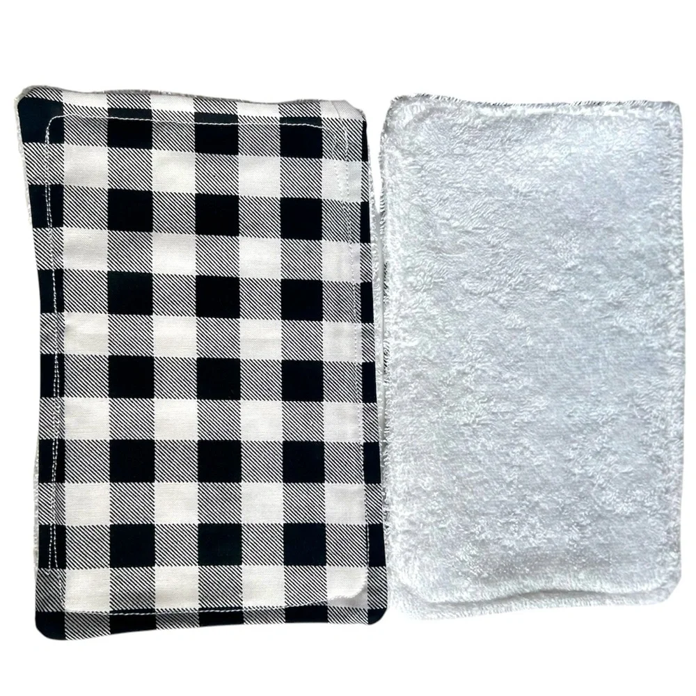 Hand Crafted Colorful Buffalo Plaid 6 Reusable Eco Friendly Unpaper Towel Cloths